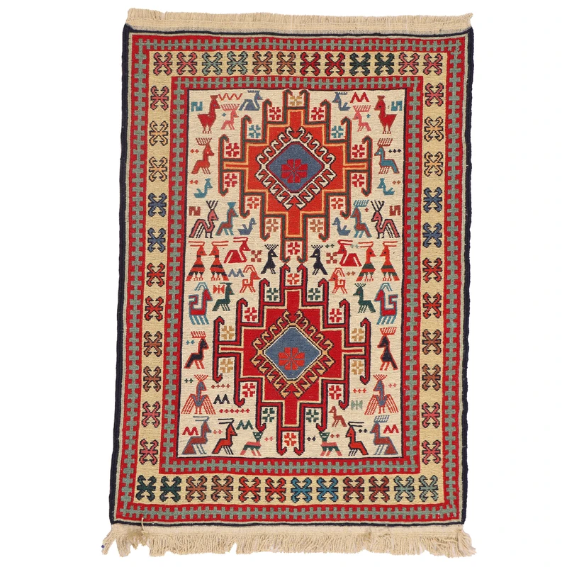 گلیم دستبافت نیم متری مدل ورنی کد 4041173