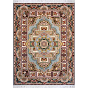 فرش ماشینی شاهرخ مدل حوض نقره کد P2 زمینه نقره ای