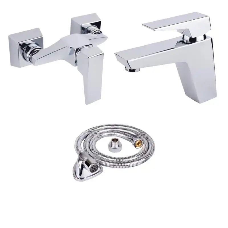 شیرآلات کسری مدل کنکورد مجموعه 2 عددی بهمراه شلنگ توالت