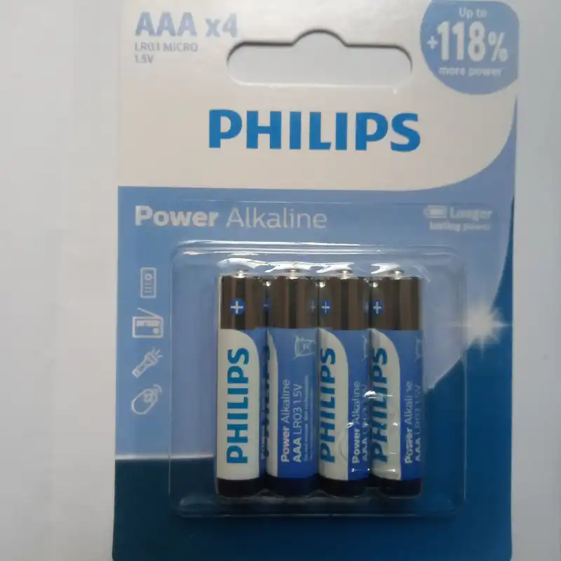 باتری نیم قلمی فیلیپس مدل پاور آلکالاین بسته چهار عددی