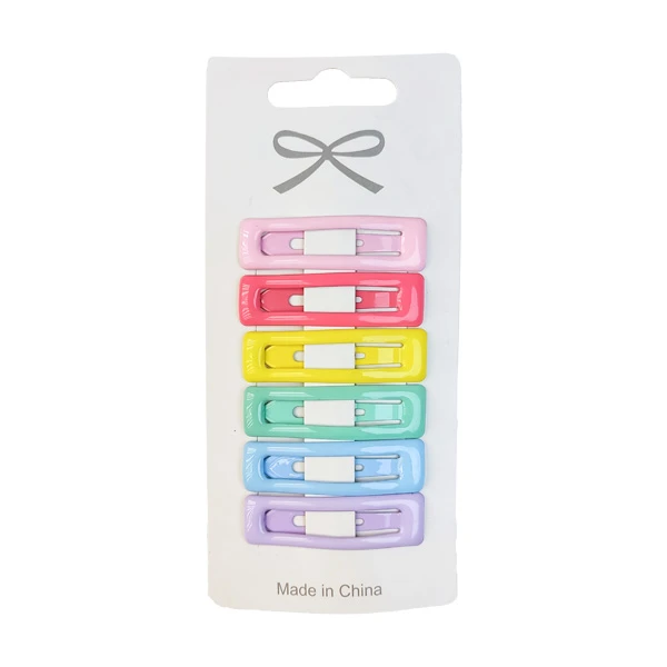 گیره مو زنانه مدل تق تقی پاستیلی کد 4012ak بسته 6 عددی