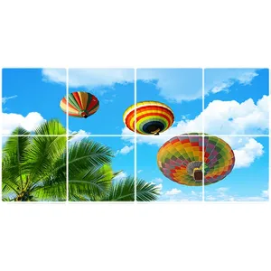 تایل سقفی  آسمان مجازی طرح نخل و بالن کد ST 5020-8 سایز 60x60 سانتی متر مجموعه 8عددی