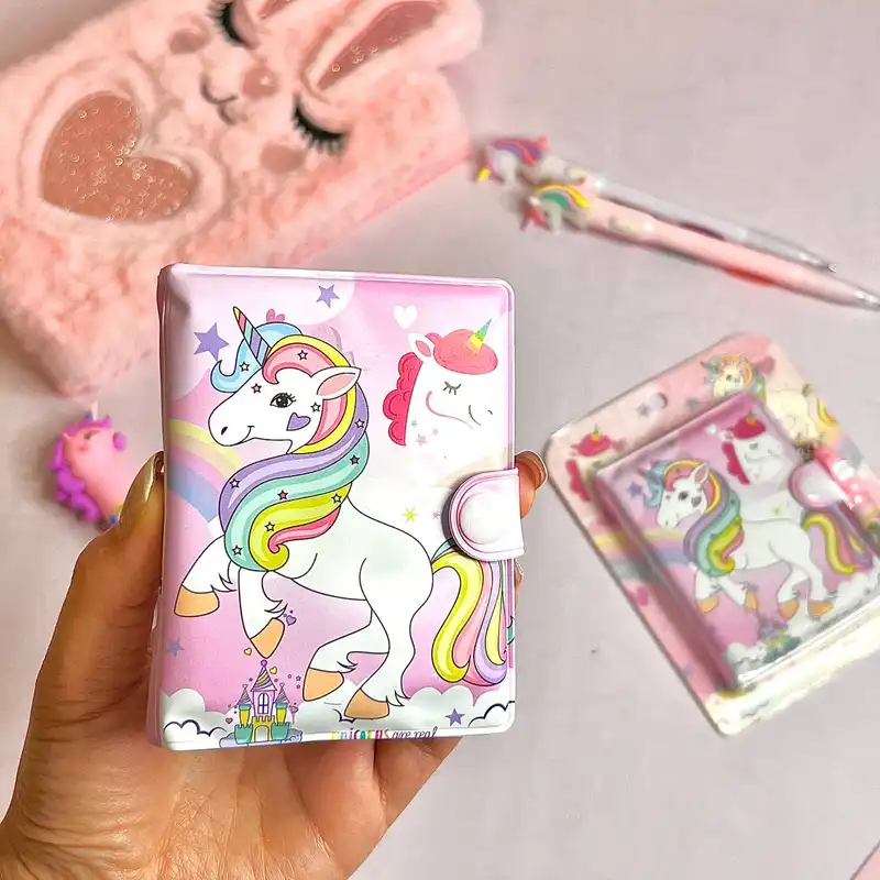 دفتر یادداشت طرح یونیکورن به همراه خودکار