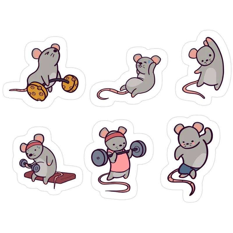 استیکر لپ تاپ و تبلت طرح موش کد 379 مجموعه 6 عددی