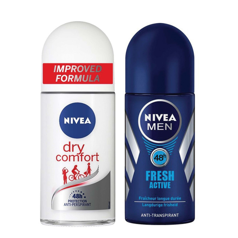 رول ضد تعریق مردانه نیوآ مدل Fresh Active به همراه رول ضد تعریق زنانه نیوآ مدل Dry Comfort 