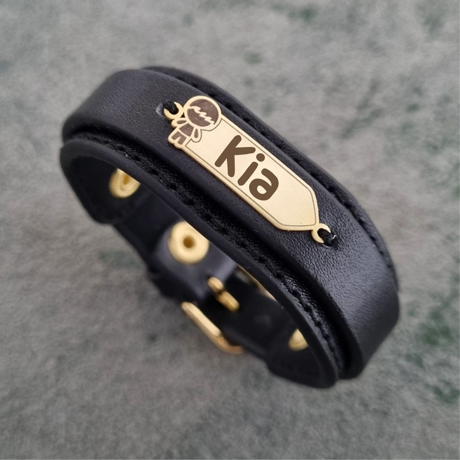 دستبند طلا 18 عیار بچگانه لیردا مدل اسم کیا  KDK -  - 2