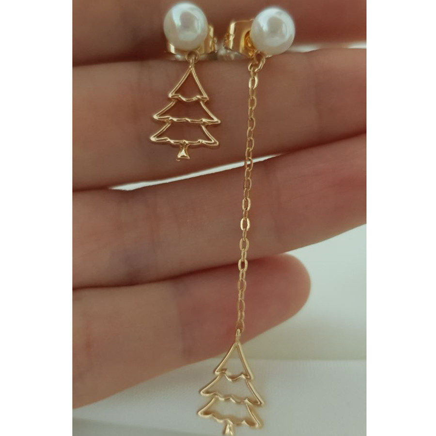 گوشواره دخترانه ژوپینگ مدل مرواریدی کاج xp2906