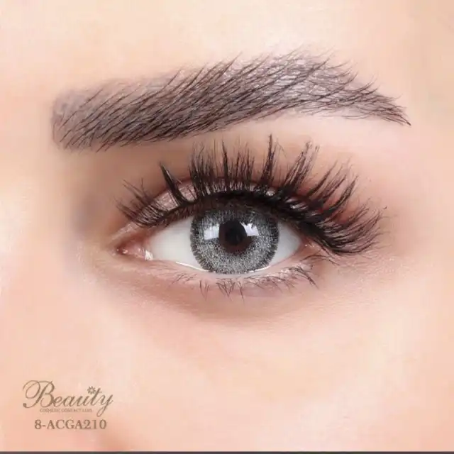 لنز چشم بیوتی مدل ACGA210 شماره 8 رنگ خاکستری روشن دور دار