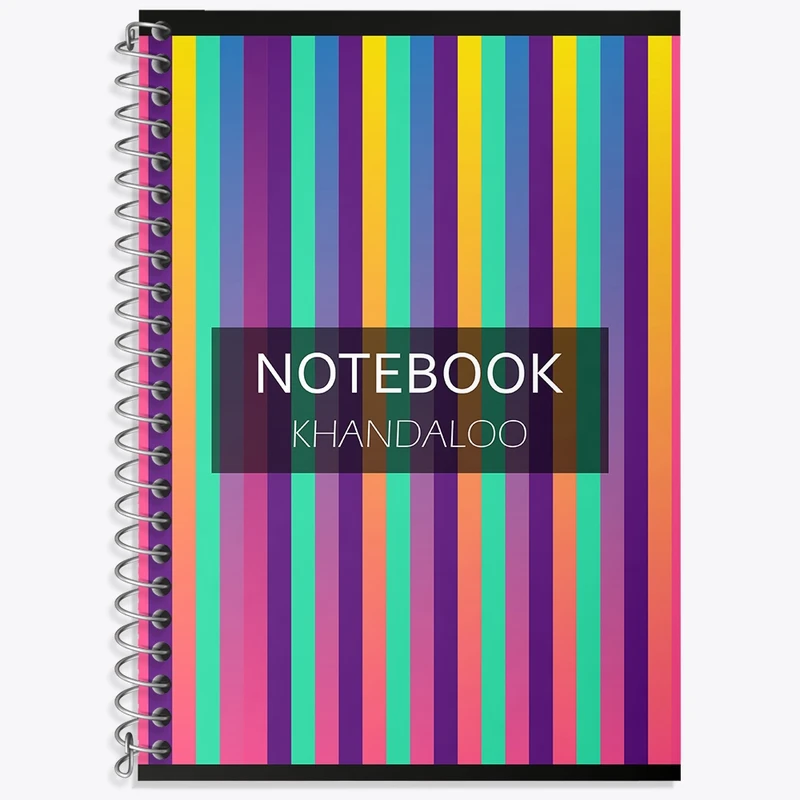 دفتر زبان 50 برگ خندالو مدل دو خط طرح مدرن رنگی کد N69