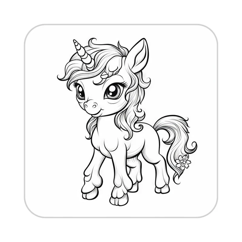 زیر لیوانی کاکتی طرح اسب تک شاخ و یونیکورن مدل mp32008