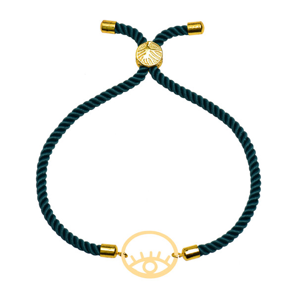 دستبند طلا 18 عیار زنانه کرابو طرح چشم نظر مدل Kr102216
