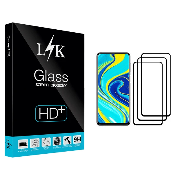 محافظ صفحه نمایش ال کی مدل Hard glass مناسب برای گوشی موبایل شیائومی Redmi Note 9S بسته سه عددی
