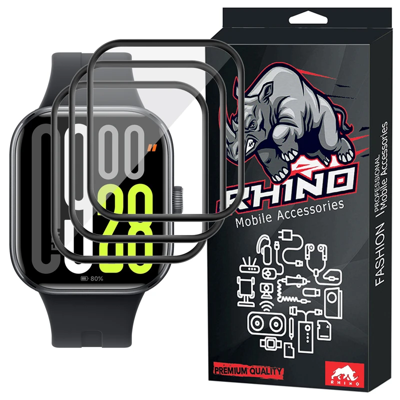 محافظ صفحه نمایش راینو مدل PMMA مناسب برای ساعت هوشمند شیائومی Redmi Watch 5 بسته 3 عددی