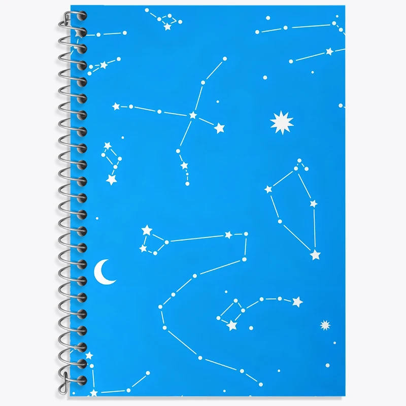 دفتر زبان 50 برگ خندالو مدل دو خط طرح ماه و ستاره کد N5460