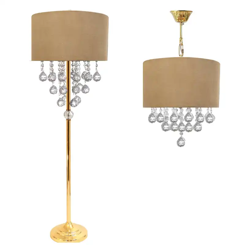 آباژور ایستاده مدل Sheida.2543G به همراه لوستر