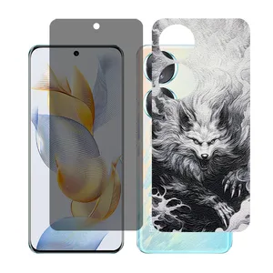 Glass together model privacy screen protector suitable for Honor 90 mobile phone with back cover sticker
