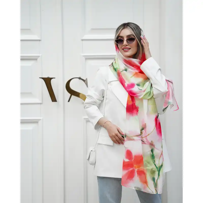 شال زنانه مدل نخی مزونی بهاره کد ana-1462