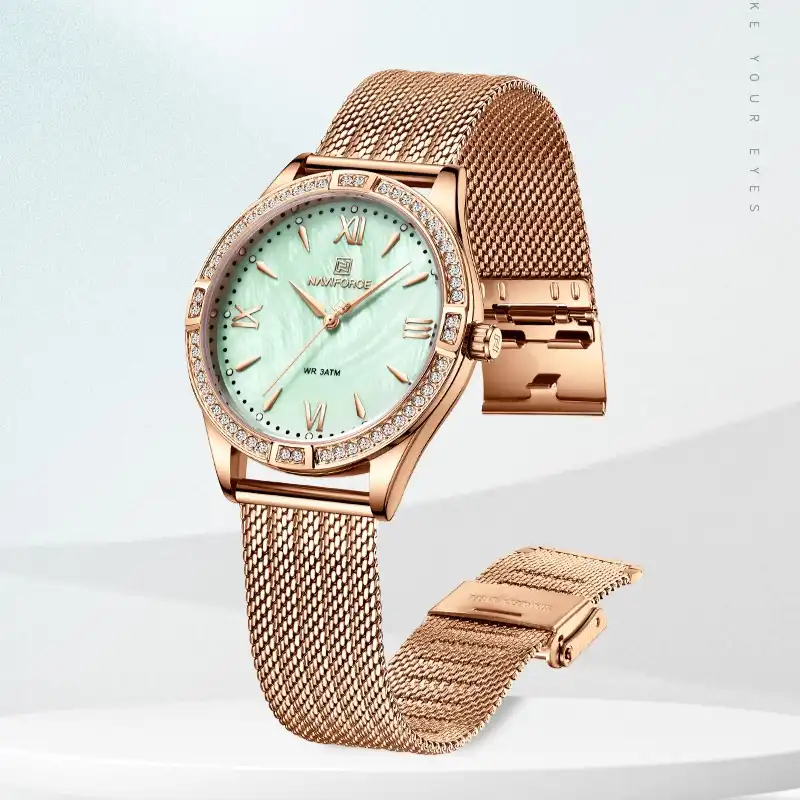 ساعت مچی عقربه ای زنانه نیوی فورس مدل نگین کد NF5028