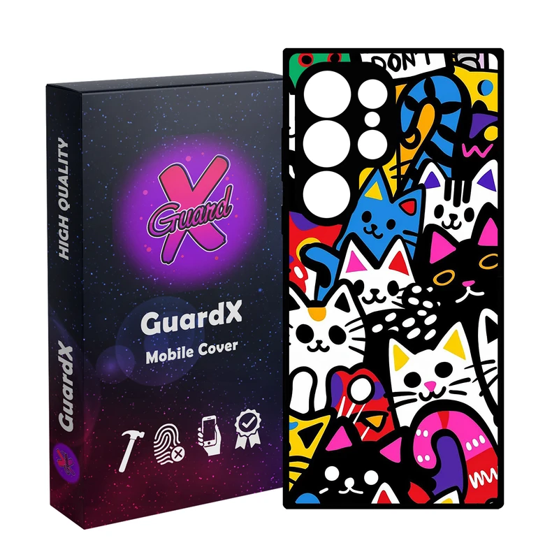 کاور گارد ایکس طرح گربه رنگی مدل 10766 مناسب برای گوشی موبایل سامسونگ Galaxy S25 Ultra
