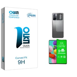 محافظ صفحه نمایش سرامیکی شفاف کولینگ مدل Olka Glass مناسب برای گوشی موبایل شیائومی Poco M4 Pro 5G به همراه محافظ پشت گوشی