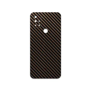 MAHOOT Glossy-Brown-Fiber Cover Sticker for OnePlus Nord N10 5G
