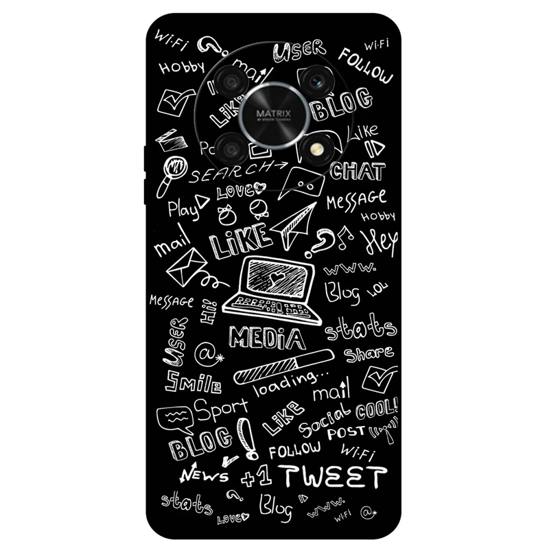 کاور مگافون طرح رسانه های اجتماعی مدل 1898 مناسب برای گوشی موبایل آنر X9 4G / 5G / X30       