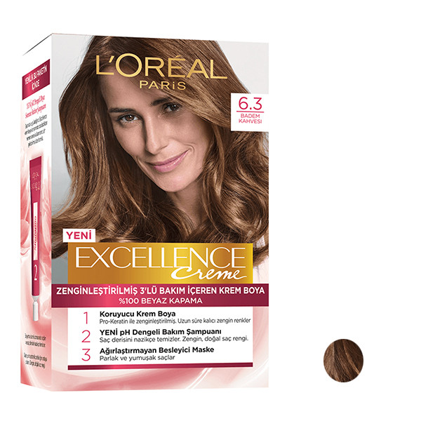 کیت رنگ مو لورآل مدل Excellence شماره 6.3