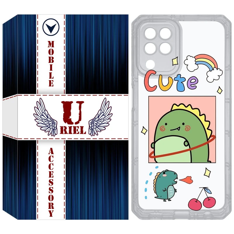 کاور یوریل قاب مدل Clear کد 20 طرح دایناسور مناسب برای گوشی موبایل سامسونگ Galaxy A22 4G / M32 / M22