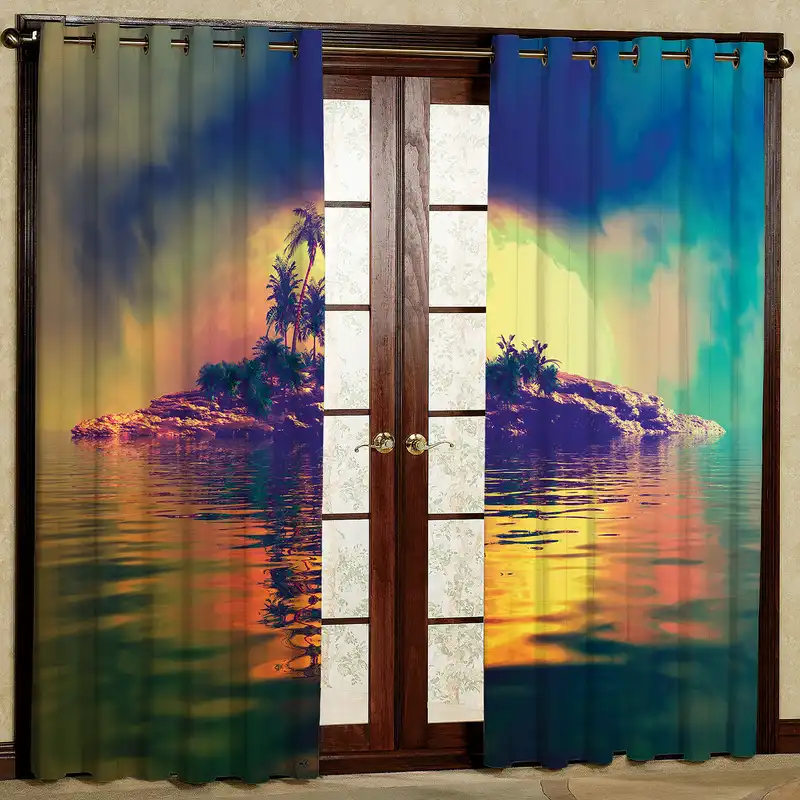 پرده مدل غروب خورشید مخمل پانچی کد 2525 سایز 200x140 سانتی متر