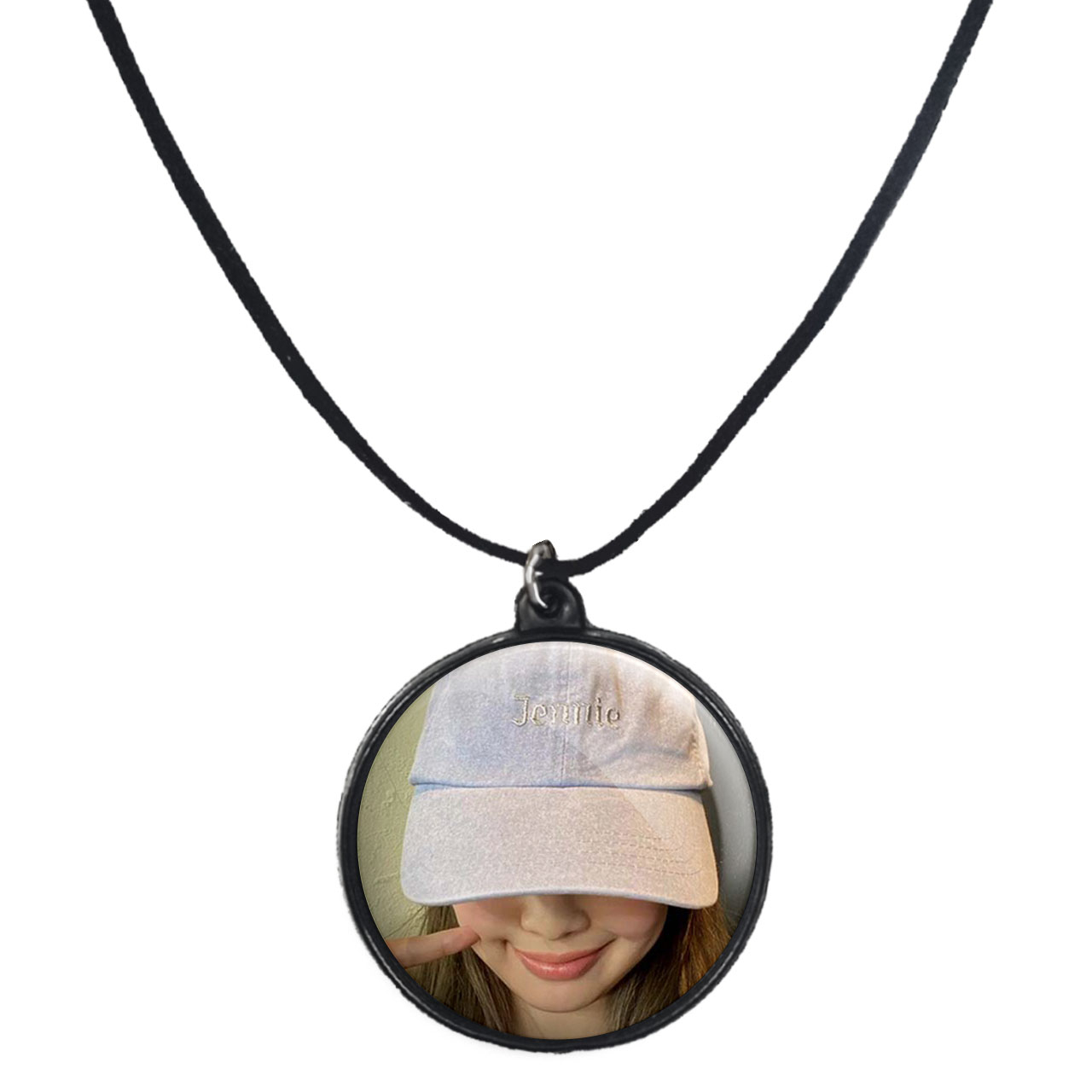 گردنبند پرمانه طرح بلک پینک کد pmb.6755 مدل دو طرفه