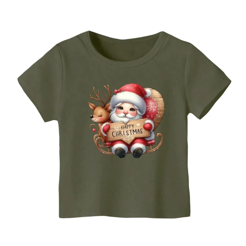 تی شرت آستین کوتاه بچگانه مدل بابانوئل کریسمس کد 30