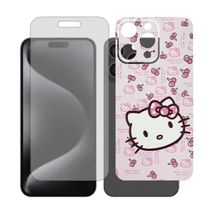 Glass Together model matte screen protector suitable for Apple iPhone 15 Pro Max mobile phone with cover sticker on the back of the phone