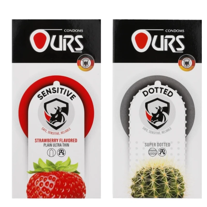 کاندوم خاردار اورز مدل DOTTED  بسته 12 عددی به همراه کاندوم ساده اورز مدل SENSETIVE بسته 12 عددی