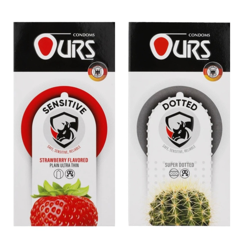 کاندوم خاردار اورز مدل DOTTED بسته 12 عددی به همراه کاندوم ساده اورز مدل SENSETIVE بسته 12 عددی