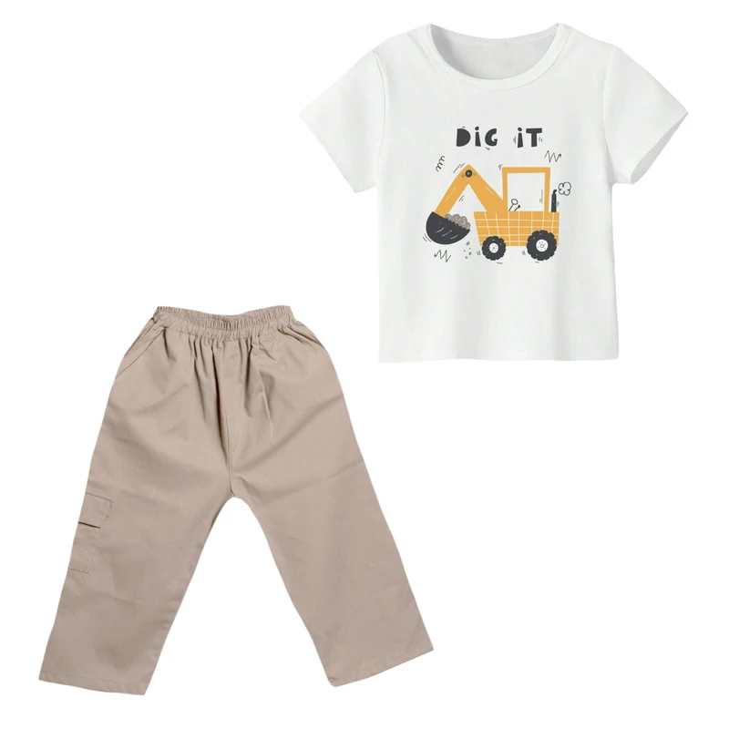 ست تی شرت و شلوارک پسرانه مدل ماشین کد ۱۰