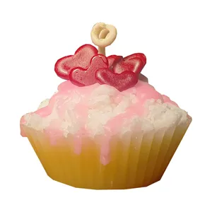 شمع دست ساز مدل کاپ کیک قلب