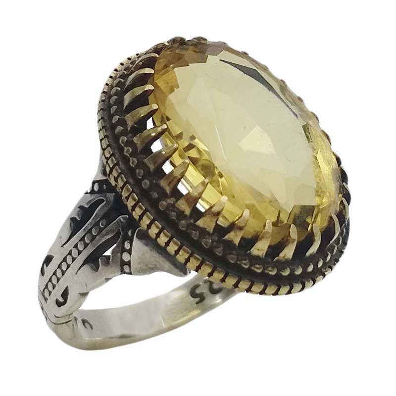 انگشتر نقره مردانه مدل سیترین کد 4170196