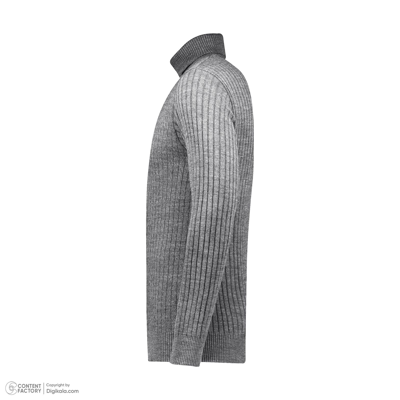 پلیور یقه اسکی مردانه تریکو پاییزان مدل PE800 رنگ طوسی -  - 4