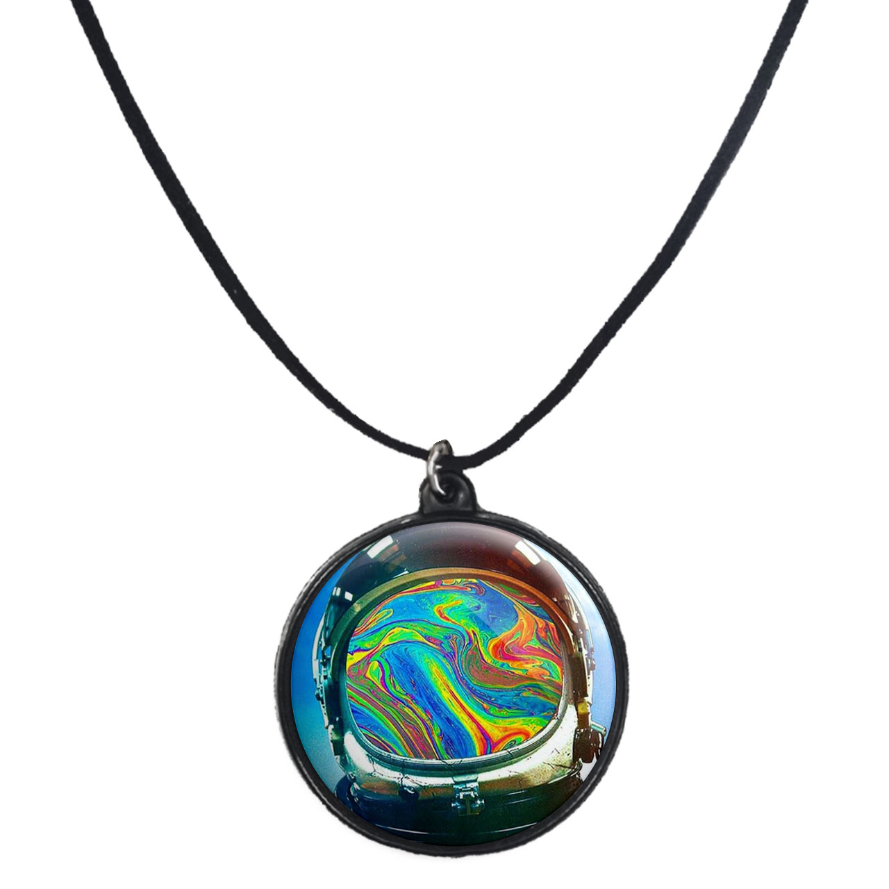 گردنبند پرمانه طرح فضانورد کد pmb.10469 مدل دو طرفه