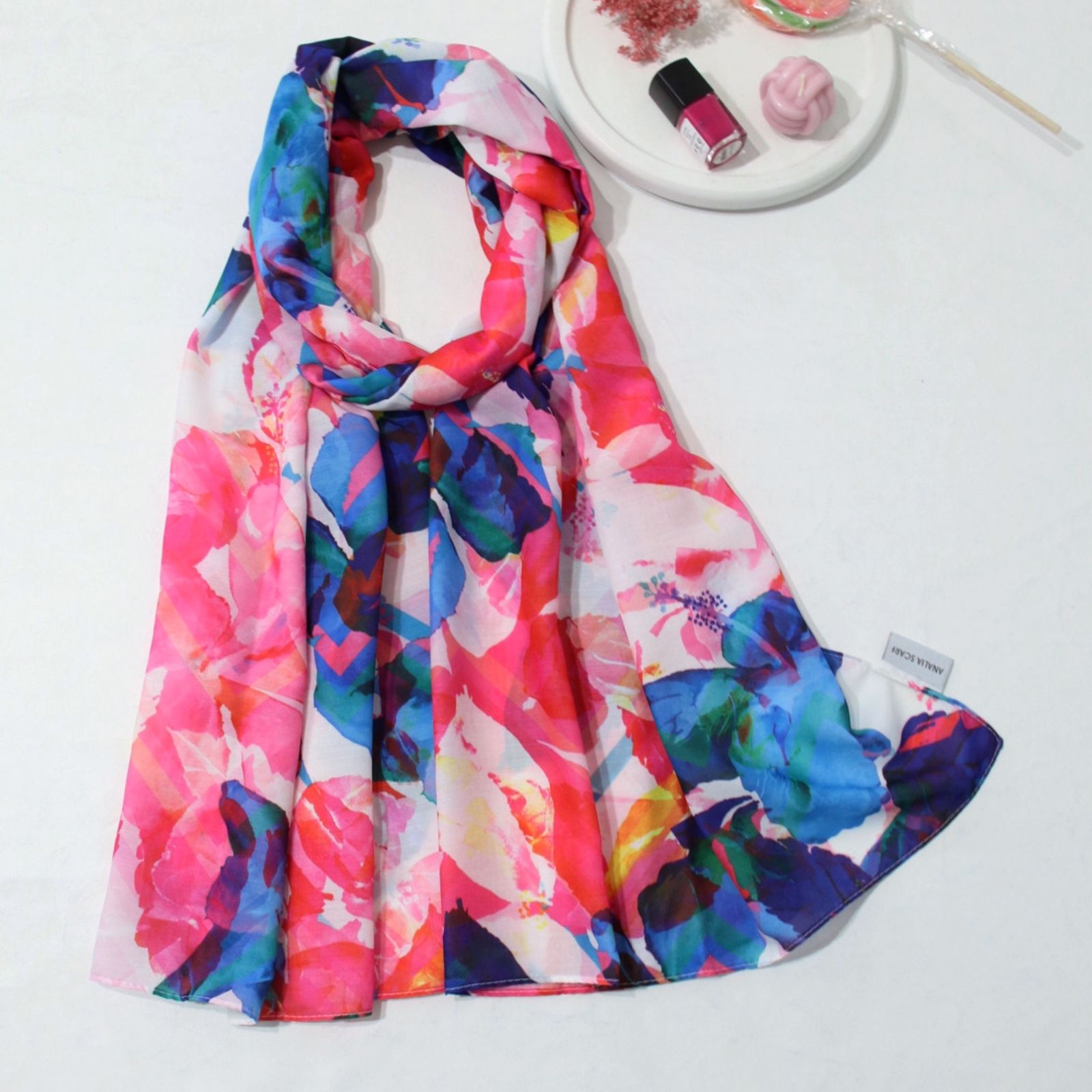 شال زنانه مدل نخی شاد کد a-4092 -  - 3