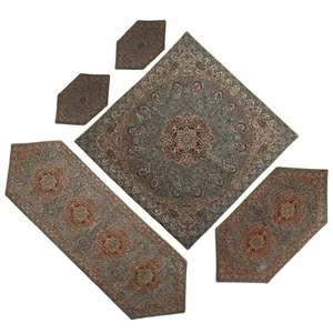  ست 5 تکه رومیزی ترمه سیمرغ یزد کد 6041 