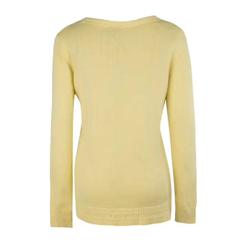 پلیور زنانه جوتی جینز مدل یقه هفت کد 122179 رنگ زرد لیمویی