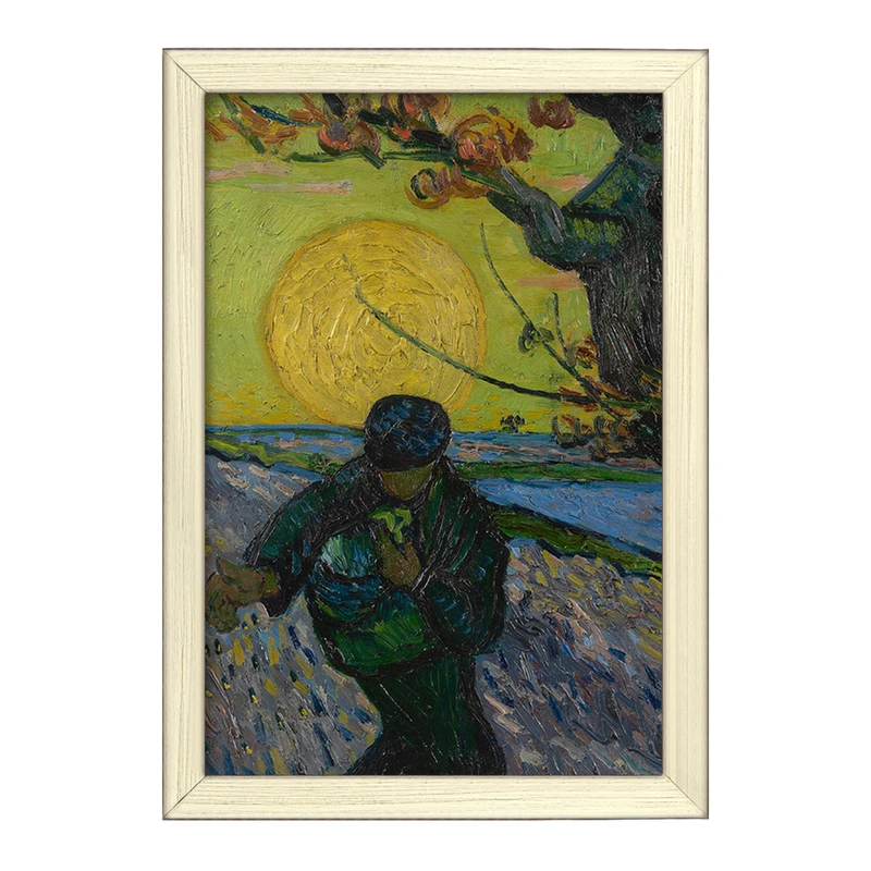 تابلو خندالو طرح کاشت در غروب آفتاب ونسان ونگوگ (Van Gogh) کد 36820