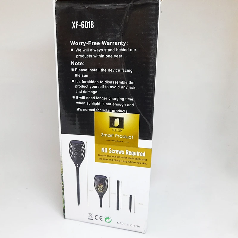 عکس شماره 6 : چراغ باغی خورشیدی سولونیکس مدل مشعل