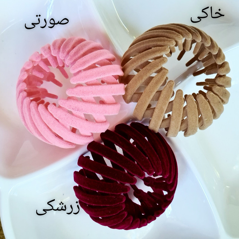 کلیپس مو زنانه مدل گوجه‌ای مخملی کد 1523 brg
