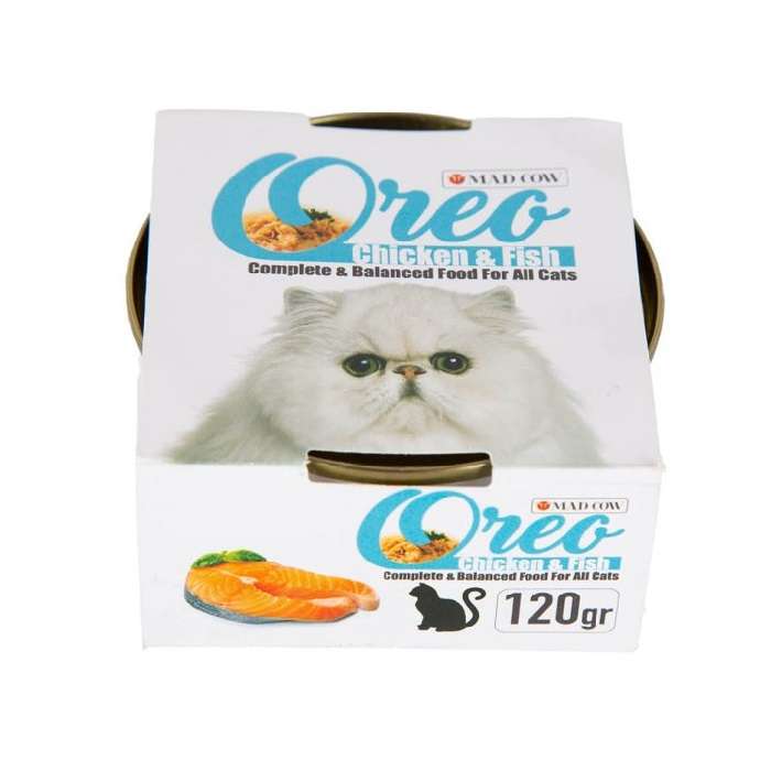 کنسرو گربه مدکاو مدل مرغ و ماهی وزن 120 گرم