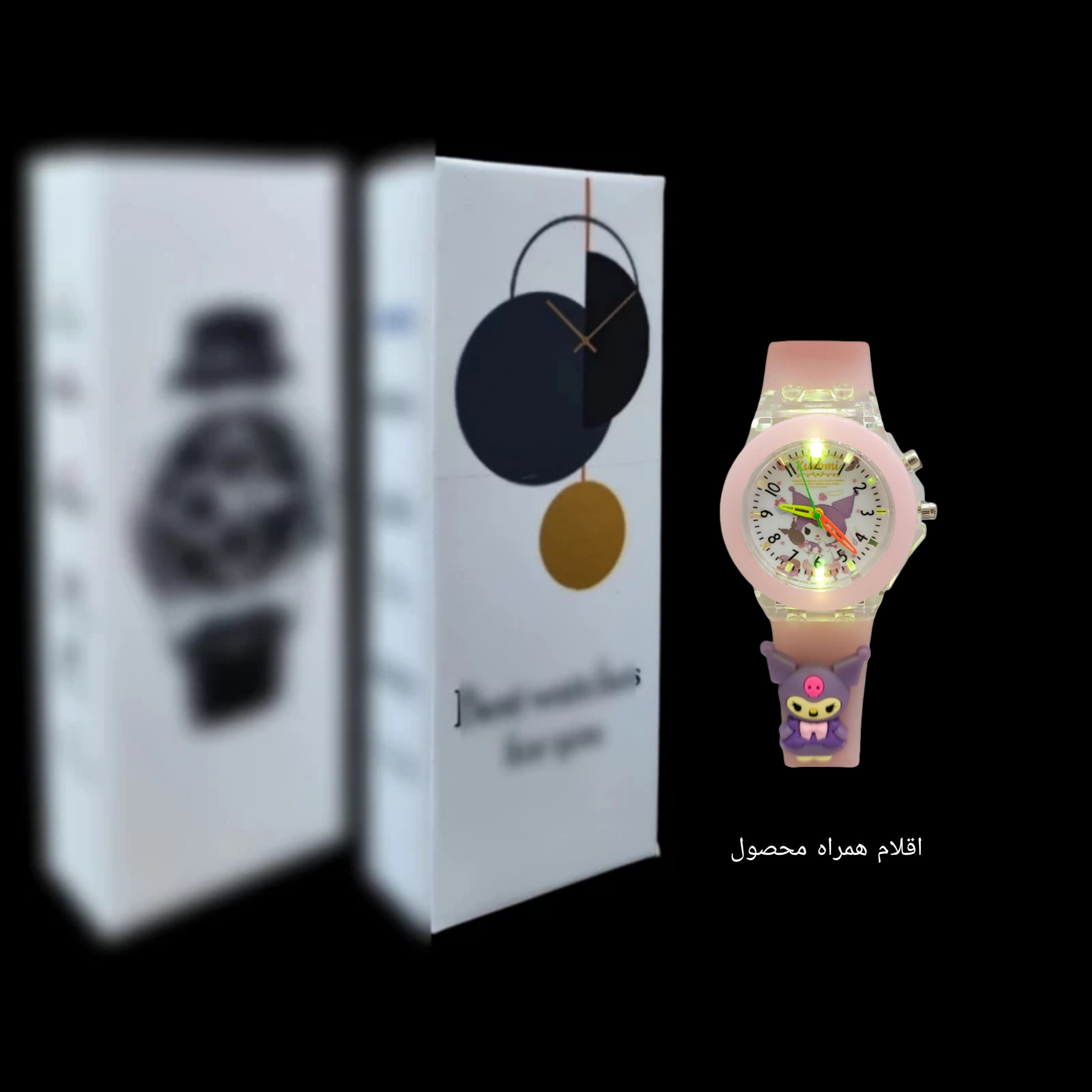 ساعت مچی عقربه ای بچگانه مدل چراغدار بند سیلیکونی ضد حساسیت طرح کرومی پسر خفّاشی