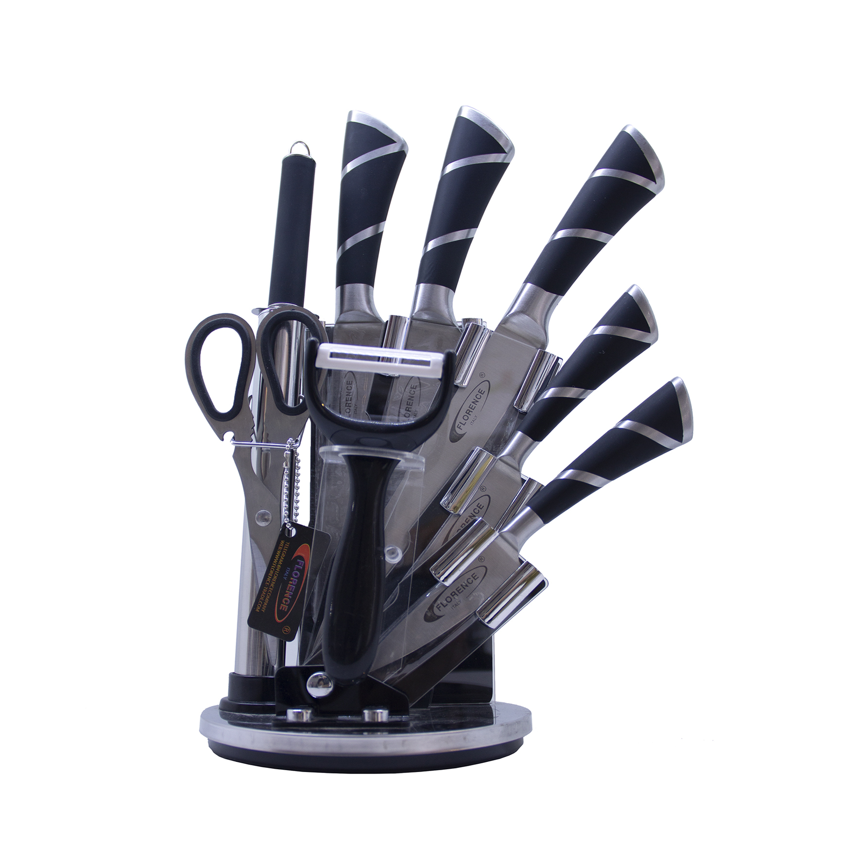 سرویس چاقو آشپزخانه 9 پارچه فلورانس کد 05