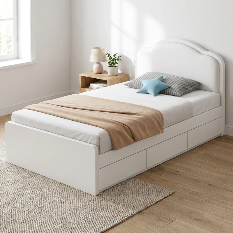 تخت خواب ملامینه یک نفره مدل آرامان سایز 200x90 سانتی متر