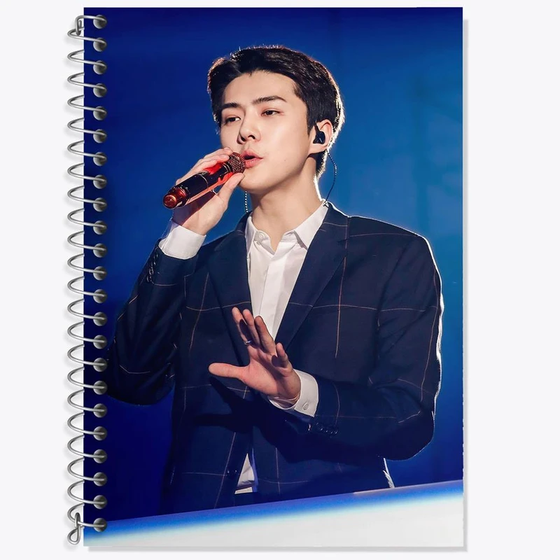 دفتر زبان 50 برگ خندالو مدل سه خط طرح سهون گروه اکسو EXO کد 13472